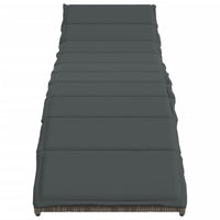 Lettino Prendisole con Cuscino Grigio 55x199x50cm in Polyrattan 368247