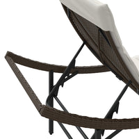 Lettini Prendisole 2 pz con Tavolino Marrone in Polyrattan 368252