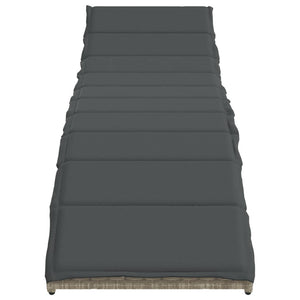 Lettini Prendisole 2pz con Tavolino Grigio Chiaro in Polyrattan 368256