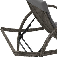 Lettino Prendisole con Cuscino Grigio 60x199x42cm in Polyrattan 368259