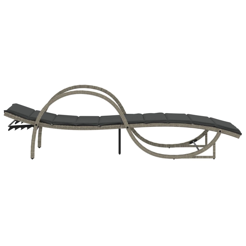 vidaXL Lettini Prendisole 2pz con Tavolino Grigio Chiaro in Polyrattan