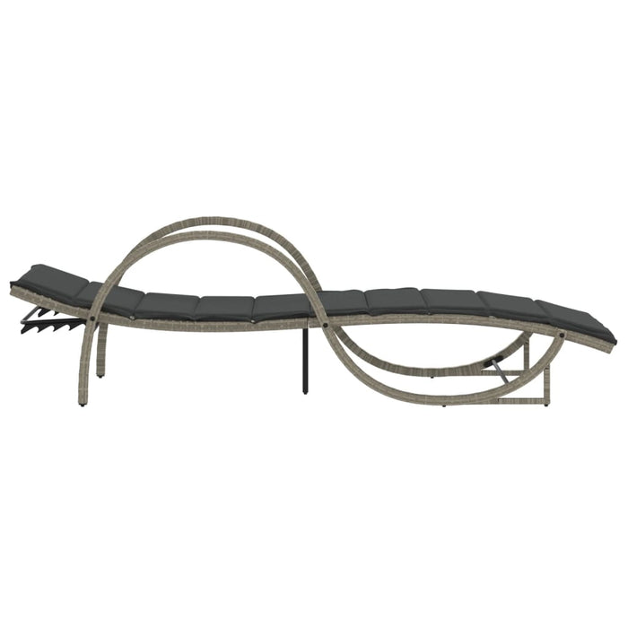 vidaXL Lettini Prendisole 2pz con Tavolino Grigio Chiaro in Polyrattan