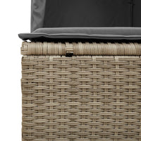 vidaXL Lettino Prendisole Tetto e Tende Grigio Chiaro in Polyrattan