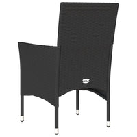 Sedie da Giardino con Cuscini 2 pz Nere in Polyrattan 368108