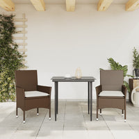 Sedie da Giardino con Cuscini 2 pz Marroni in Polyrattan 368110