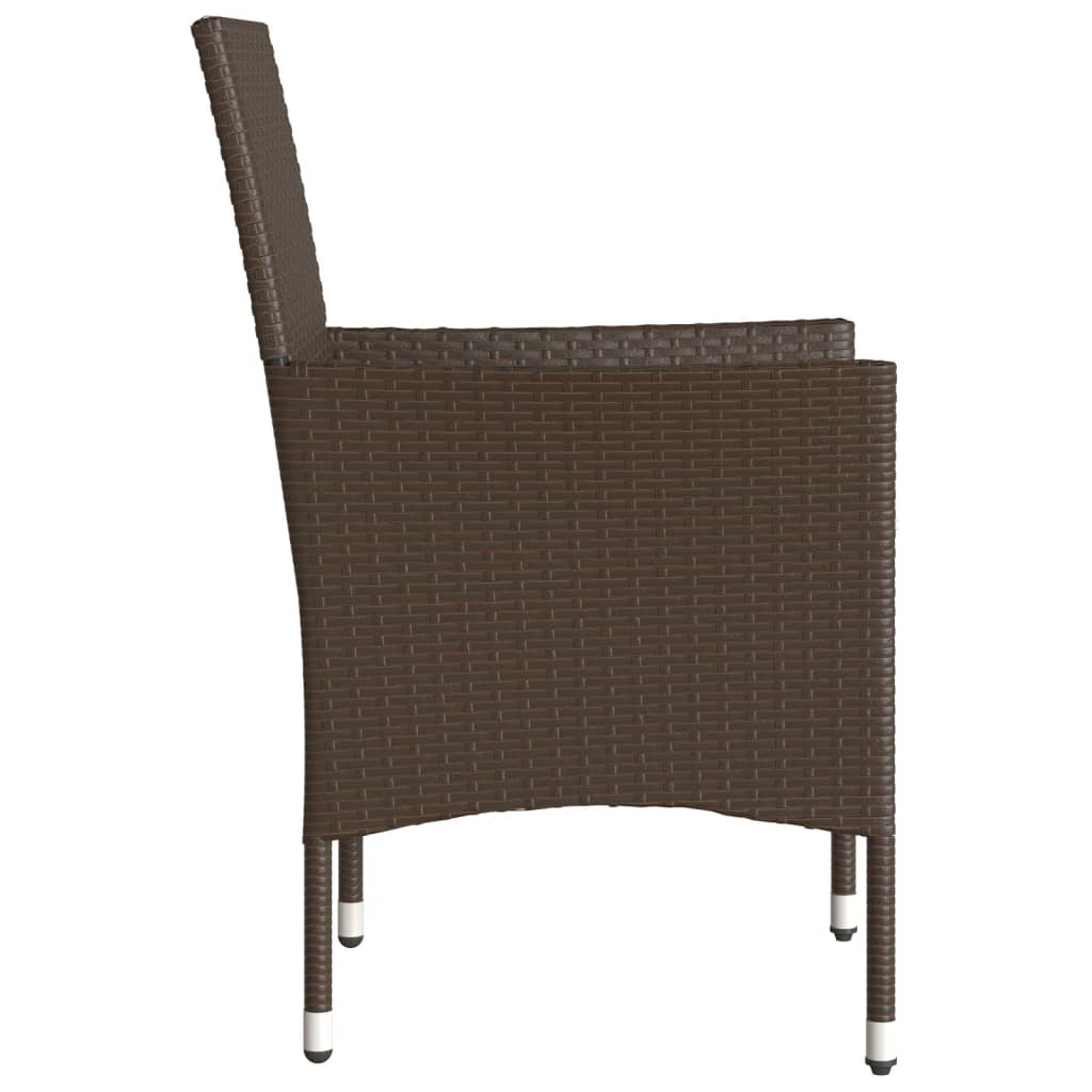 Sedie da Giardino con Cuscini 2 pz Marroni in Polyrattan 368110