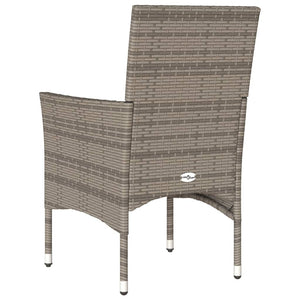Sedie da Giardino con Cuscini 2 pz Grigie in Polyrattan 368111