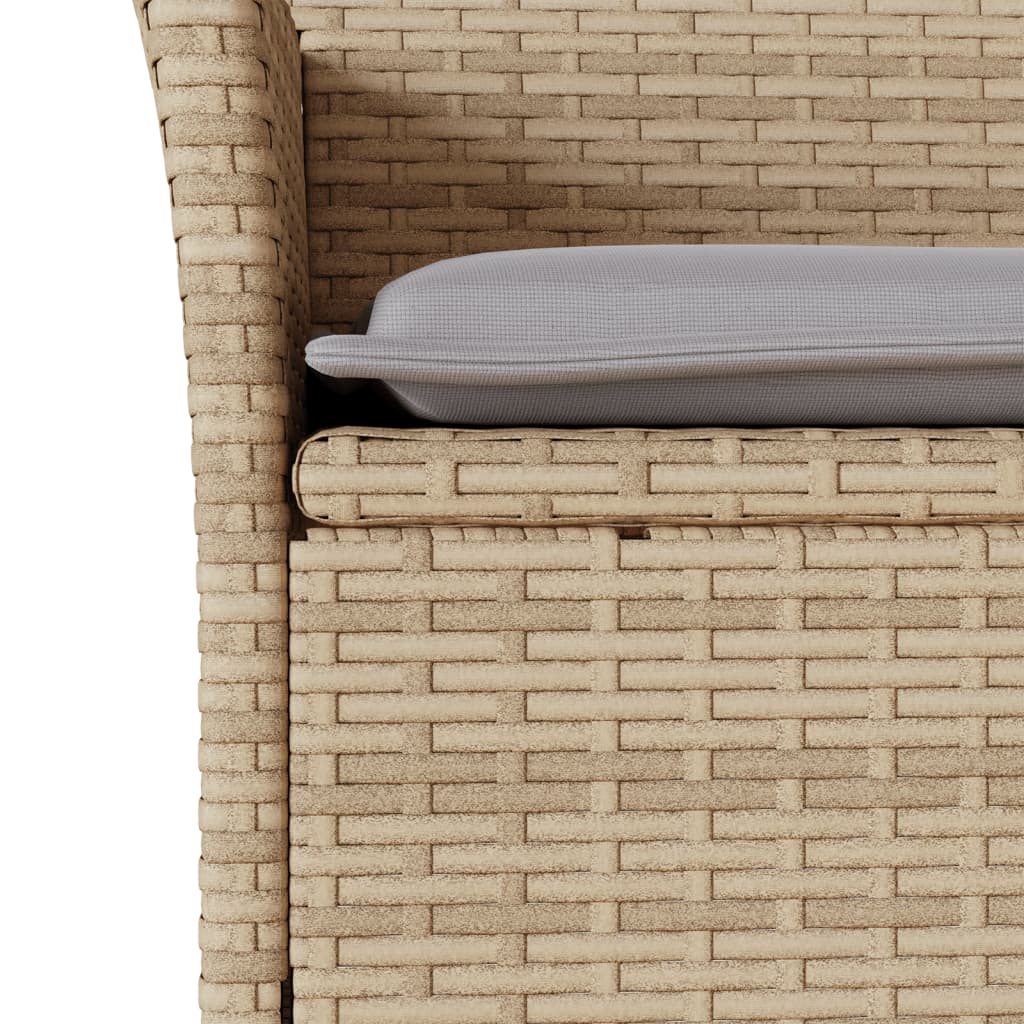 Sedie da Giardino con Cuscini 2 pz Beige in Polyrattan 368112