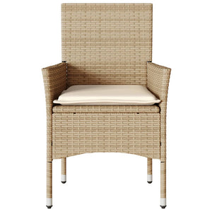 Sedie da Giardino con Cuscini 2 pz Beige in Polyrattan