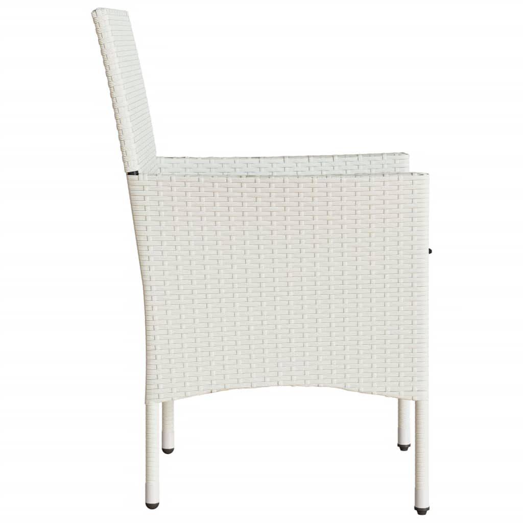 Sedie da Giardino con Cuscini 2 pz Bianche in Polyrattan 368115