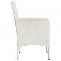 Sedie da Giardino con Cuscini 2 pz Bianche in Polyrattan 368115