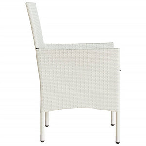 Sedie da Giardino con Cuscini 2 pz Bianche in Polyrattan 368115