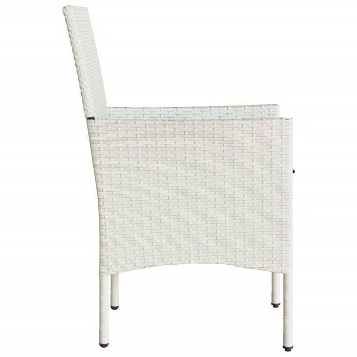 Sedie da Giardino con Cuscini 2 pz Bianche in Polyrattan 368115