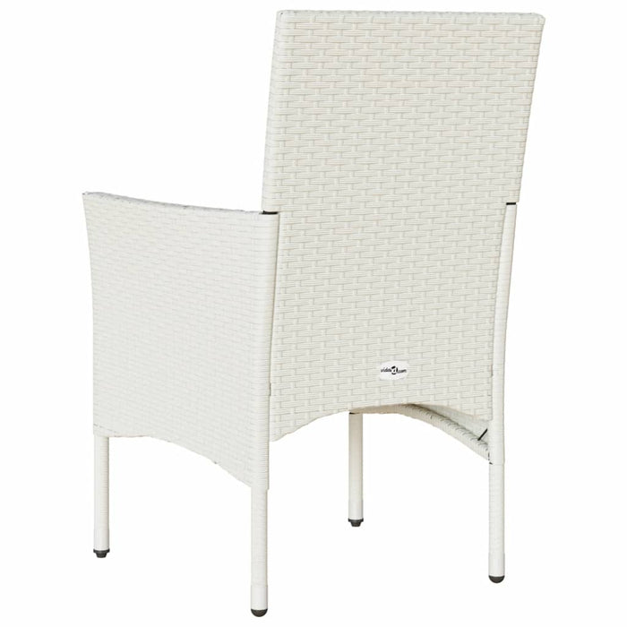 Sedie da Giardino con Cuscini 2 pz Bianche in Polyrattan 368115