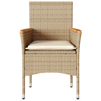 Sedie da Giardino con Cuscini 2 pz Beige in Polyrattan 368121