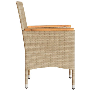 Sedie da Giardino con Cuscini 2 pz Beige in Polyrattan 368121