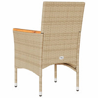 Sedie da Giardino con Cuscini 2 pz Beige in Polyrattan 368121
