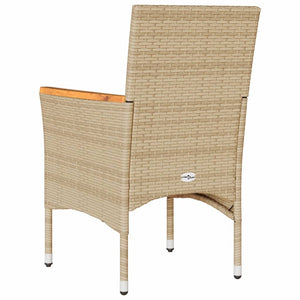 Sedie da Giardino con Cuscini 2 pz Beige in Polyrattan 368121