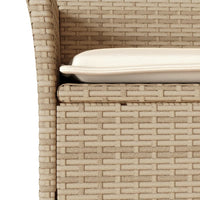 Sedie da Giardino con Cuscini 2 pz Beige in Polyrattan 368121