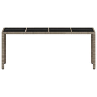 Tavolo Giardino Piano Vetro Grigio Chiaro 190x90x75 Polyrattan 368128