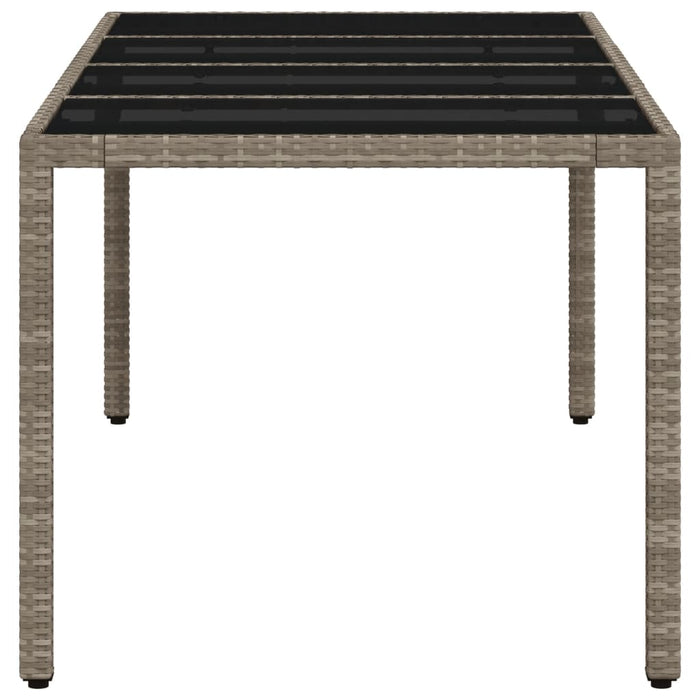 Tavolo Giardino Piano Vetro Grigio Chiaro 190x90x75 Polyrattan 368128