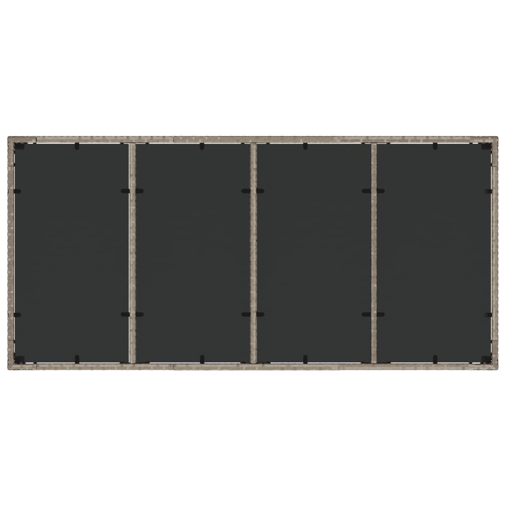 Tavolo Giardino Piano Vetro Grigio Chiaro 190x90x75 Polyrattan 368128