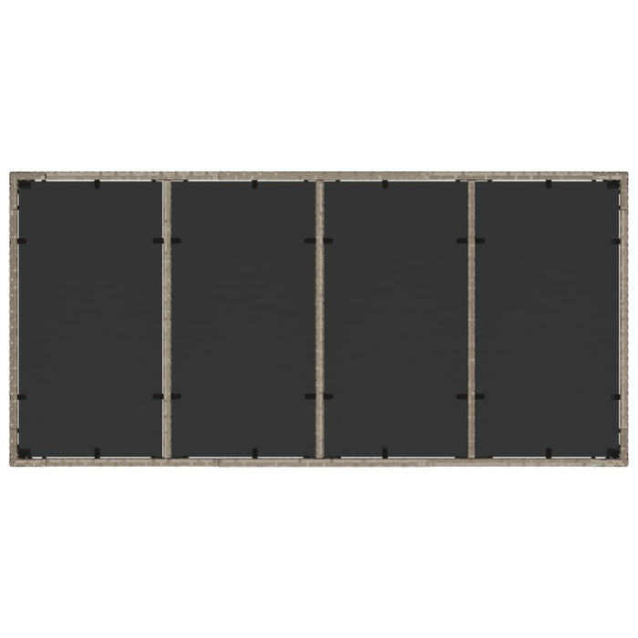 Tavolo Giardino Piano Vetro Grigio Chiaro 190x90x75 Polyrattan 368128