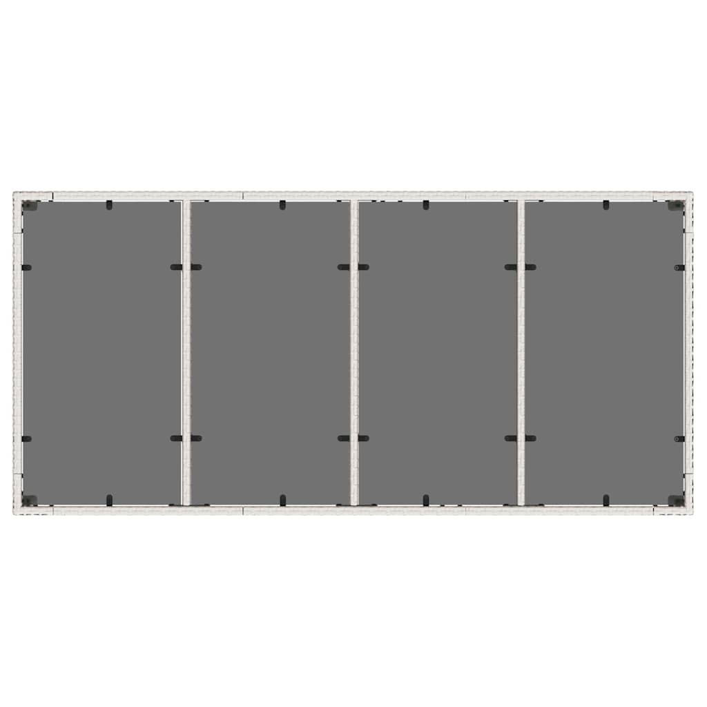 Tavolo Giardino Piano in Vetro Bianco 190x90x75 cm Polyrattan 368129