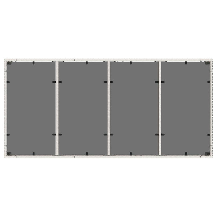 Tavolo Giardino Piano in Vetro Bianco 190x90x75 cm Polyrattan 368129