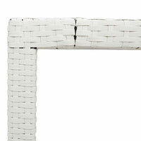 Tavolo Giardino Piano in Vetro Bianco 190x90x75 cm Polyrattan 368129