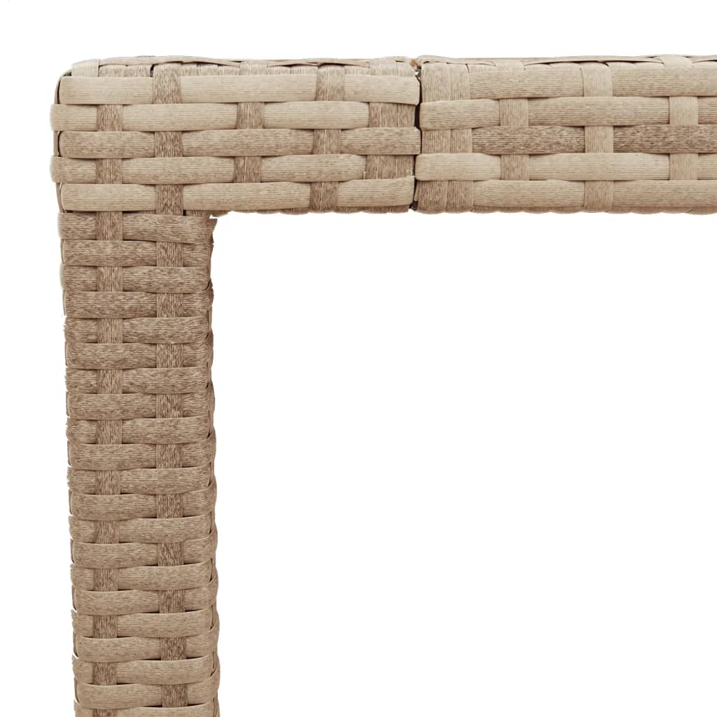 Tavolo da Giardino Beige 190x90x75cm Polyrattan Legno di Acacia 368130