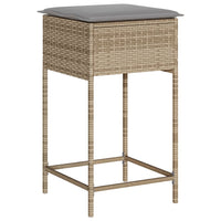 Sgabelli da Bar con Cuscini 2 pz Beige in Polyrattan 368320