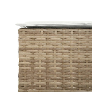 Sgabelli da Bar con Cuscini 2 pz Beige in Polyrattan
