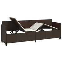 Lettino Prendisole con Cuscini Marrone in Polyrattan 368345