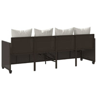 Lettino Prendisole con Cuscini Marrone in Polyrattan 368345