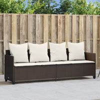 Lettino Prendisole con Cuscini Marrone in Polyrattan 368345