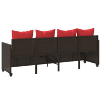 Lettino Prendisole con Cuscini Marrone in Polyrattan 368350