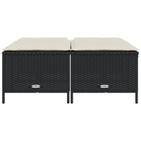 Sgabelli da Giardino con Cuscini 4 pz Neri in Polyrattan