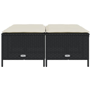 Sgabelli da Giardino con Cuscini 4 pz Neri in Polyrattan 368362