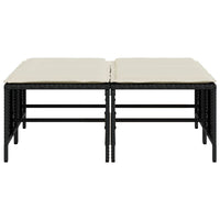 Sgabelli da Giardino con Cuscini 4 pz Neri in Polyrattan