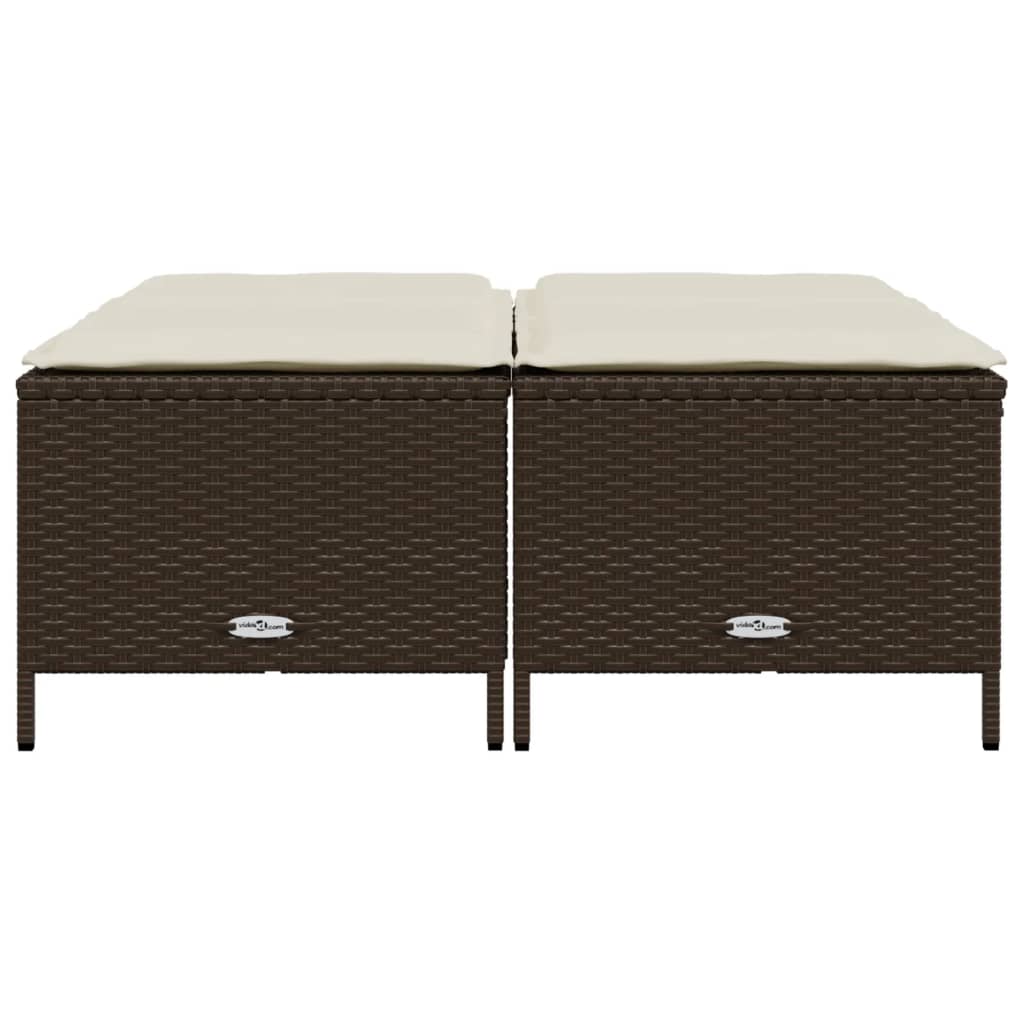 Sgabelli da Giardino con Cuscini 4 pz Marrone in Polyrattan 368363