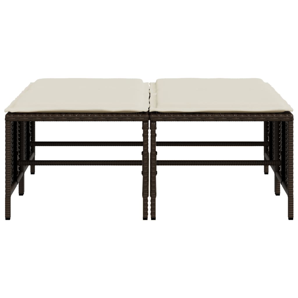 Sgabelli da Giardino con Cuscini 4 pz Marrone in Polyrattan 368363