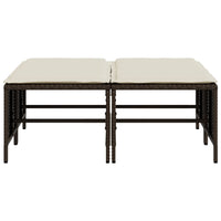 Sgabelli da Giardino con Cuscini 4 pz Marrone in Polyrattan 368363
