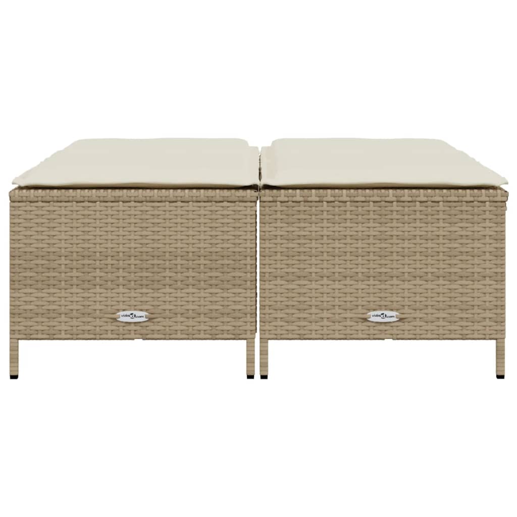 Sgabelli da Giardino con Cuscini 4 pz Beige in Polyrattan 368366