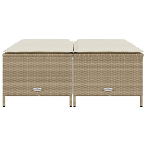 Sgabelli da Giardino con Cuscini 4 pz Beige in Polyrattan 368366