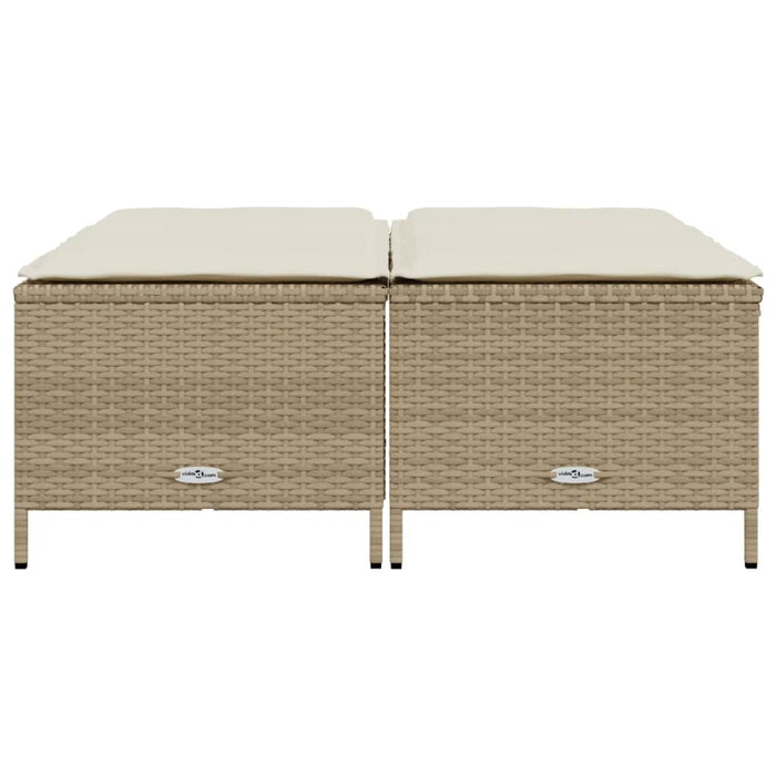 Sgabelli da Giardino con Cuscini 4 pz Beige in Polyrattan 368366