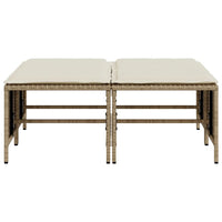 Sgabelli da Giardino con Cuscini 4 pz Beige in Polyrattan