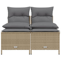 Set Divano da Giardino 4 pz con Cuscini-Sofa da Giardino-Divanetto da esterno Beige in Polyrattan 874437
