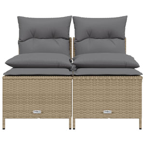 Set Divano da Giardino 4 pz con Cuscini-Sofa da Giardino-Divanetto da esterno Beige in Polyrattan 874437