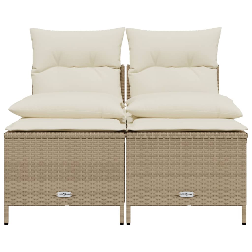 Set Divano da Giardino 4 pz con Cuscini-Sofa da Giardino-Divanetto da esterno Beige in Polyrattan 937690